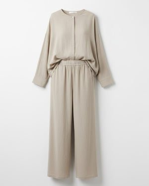 Dames set met blouse met lange mouwen en broek