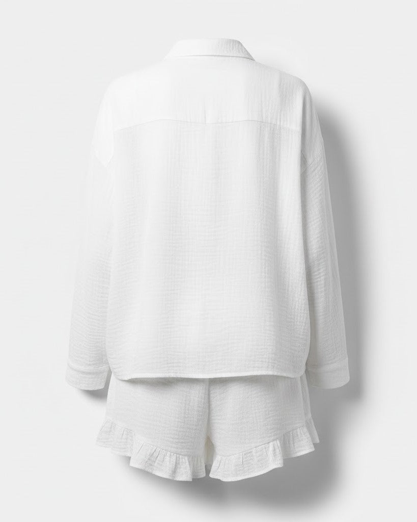 Dames set shorts en overhemd