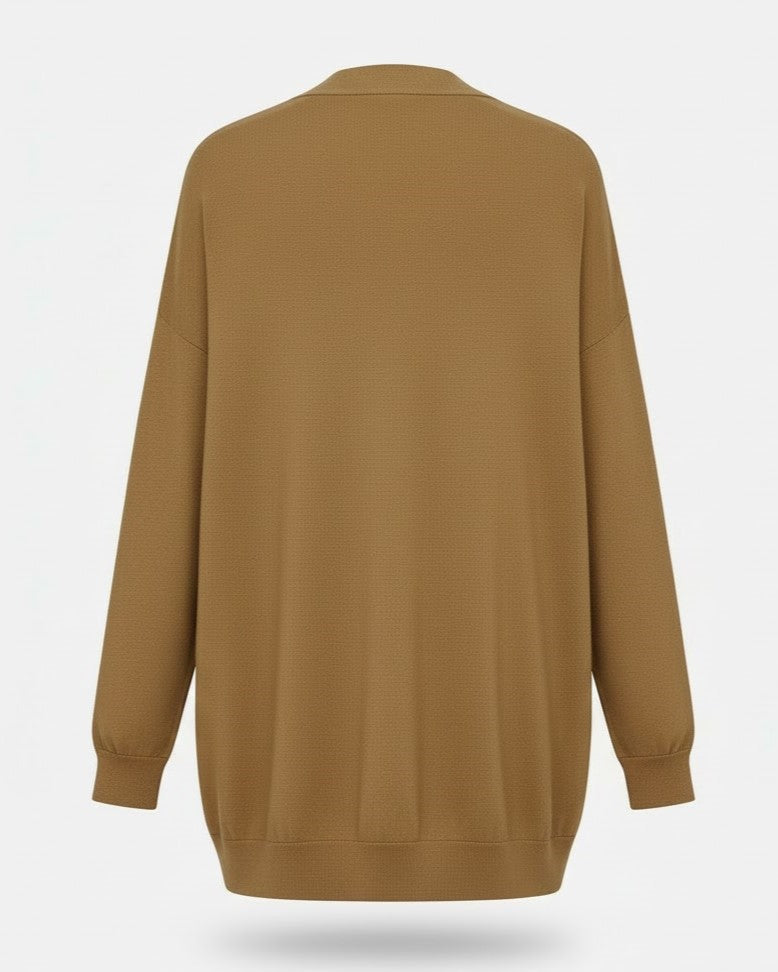 Dames vest met lange mouwen van gebreide stof