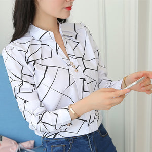 Damesblouse met V-hals