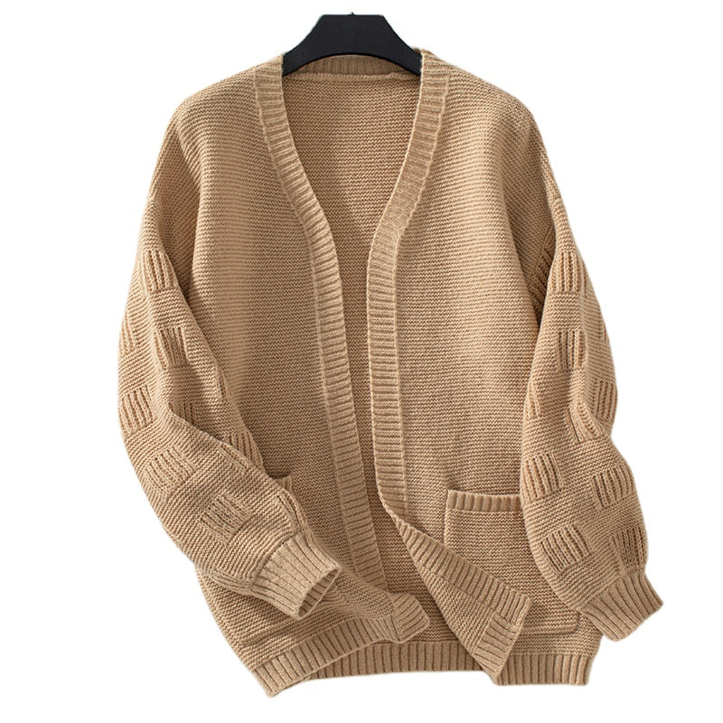 Damesvest met lange mouwen van gebreide stof
