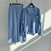 Dames set met blouse met lange mouwen en broek